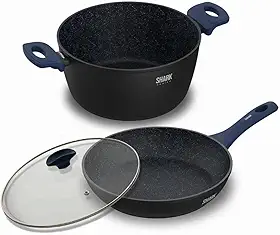 ICHEF POLISHOP Panelas Home Sauté Grand e Family Size com Tampa de Vidro 24Cm Azul