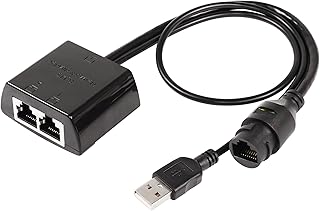 SinLoon RJ45 Network Splitter Adapter, Ethernet Cable Splitter 1 to 2, RJ45 Network Extension Connector,Two Devices Share The Internet at The Same Time (Black Female)