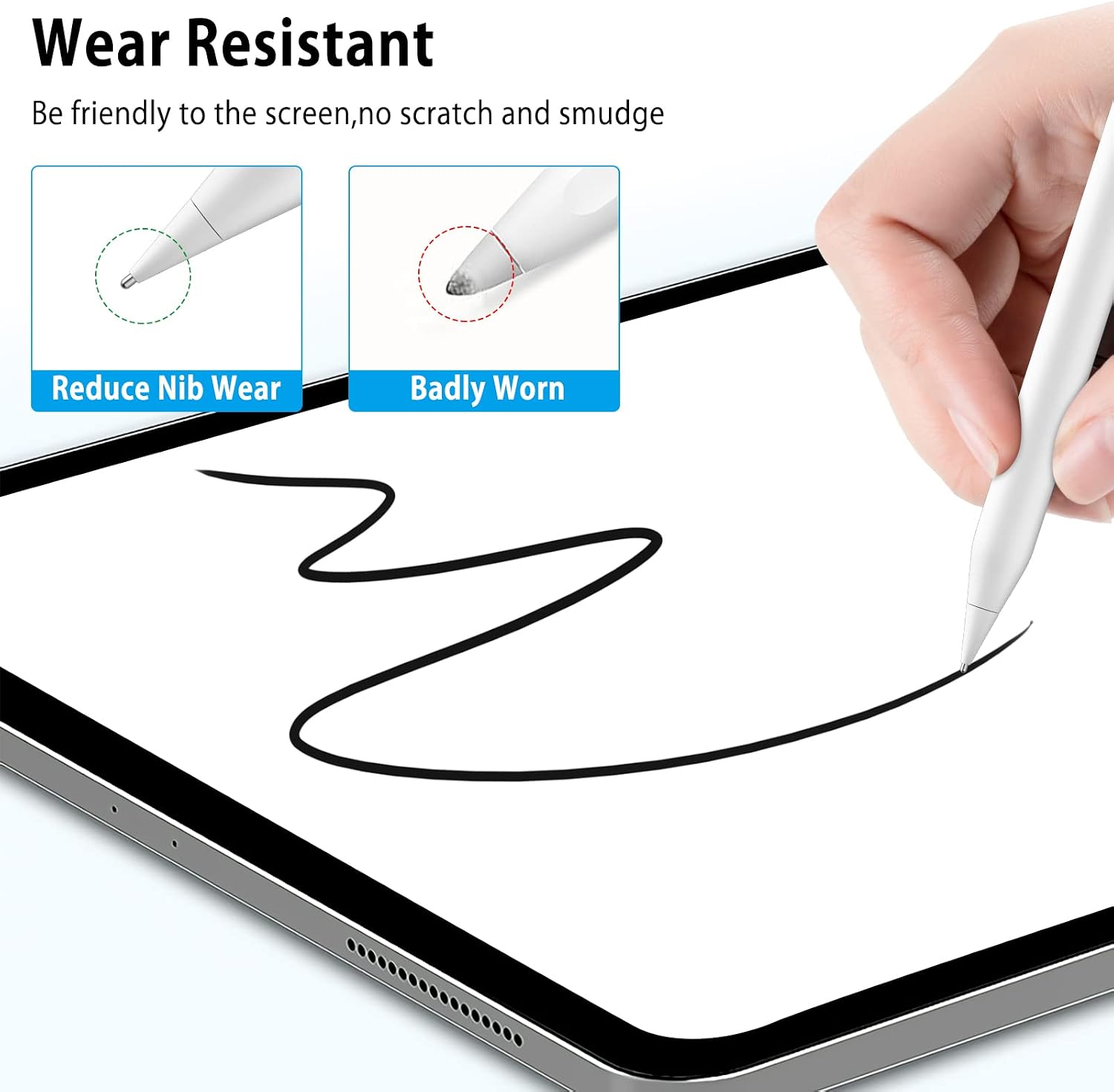 TITACUTE Compatible with Apple Pencil Tip, iPencil Nibs 2 Pack for iPad Pen 2nd Generation Tips Stylus Pencil Nib Replacement for Apple Pencil 1st Gen & 2nd Generation White