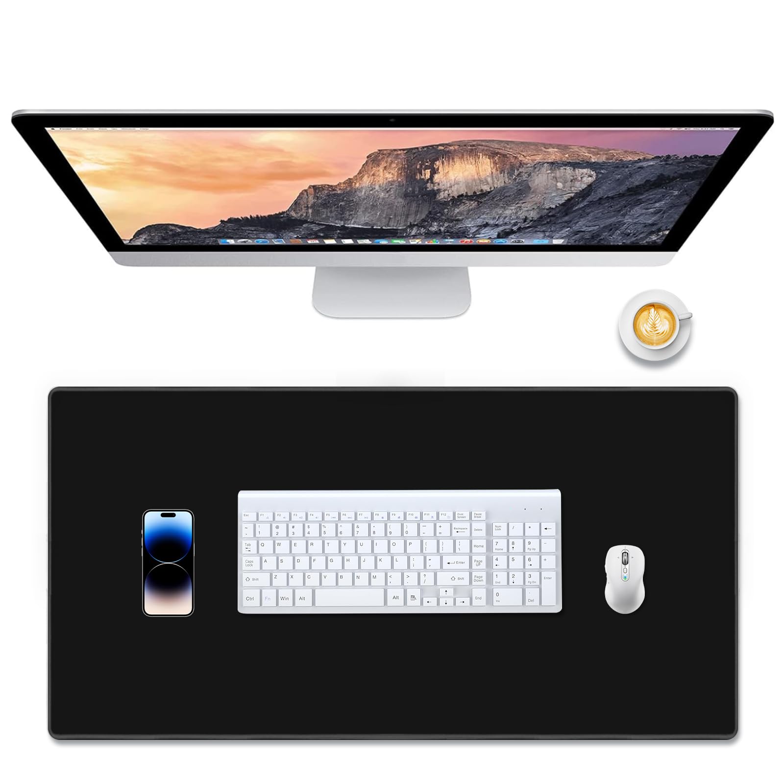 Galdas Gaming Mauspad XXL – 80x30 Cm, Mit Genähten Kanten, Rutschfeste Gummi-Unterseite, Wasserabweisend, Schwarzes Weltkarten-Design