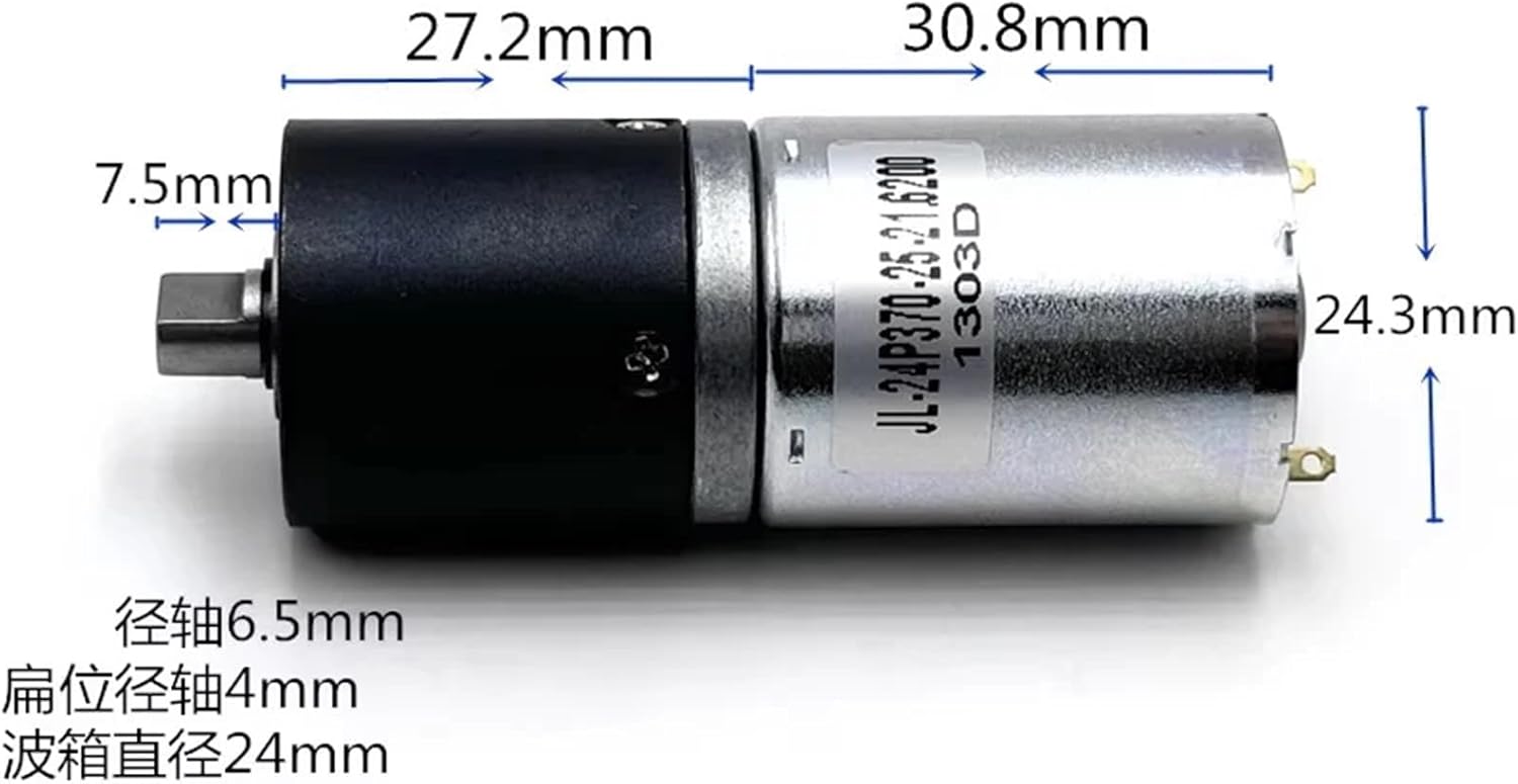 1pc Mini 24mm Micro 370 Planetary Gear Motor Full Metal Gear Box Reduction Motor 6V 12V 18V 24V 225RPM Slow Speed Large