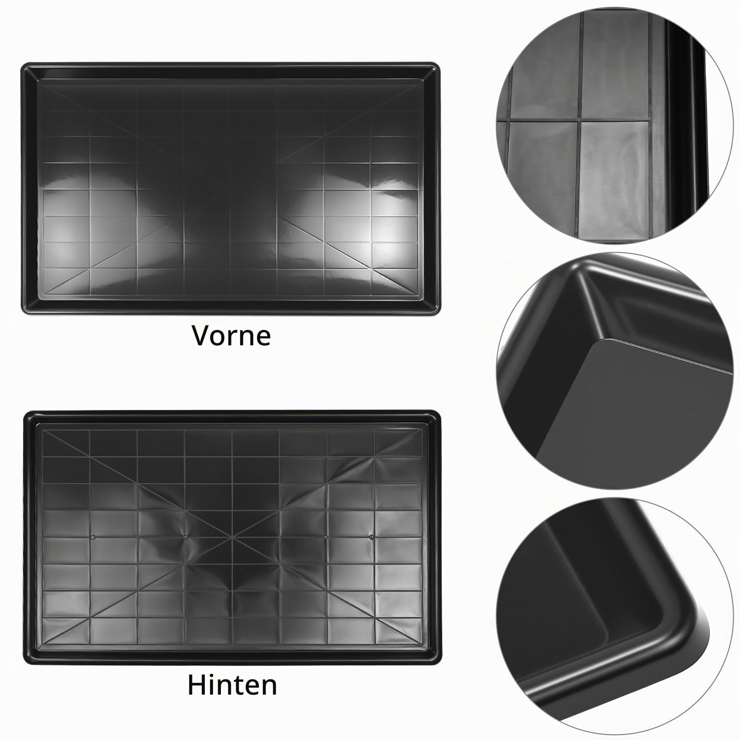 QWORK® 2 Stück Extra Große Ölauffangwannen, 90 x 55 cm Kunststoff Ölauffangbehälter, zum Auffangen von Motoröl, Getriebeöl