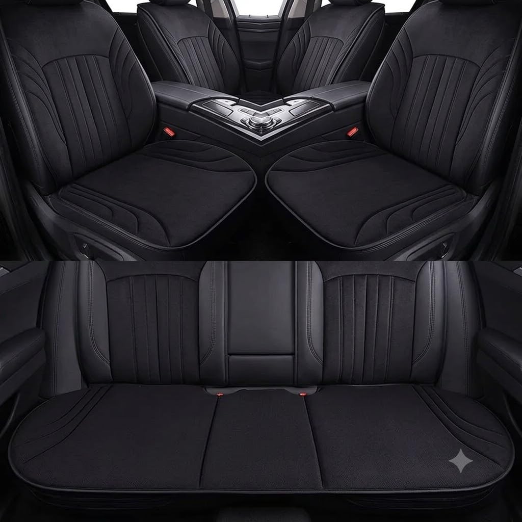 3 Piezas Premium Confort Cojines de Asiento de Coche Automóvil para Fiat Tipo (Facelift 2020) 2020-2026, Fundas Protectoras Butacas Lavable Componentes Coche,Black