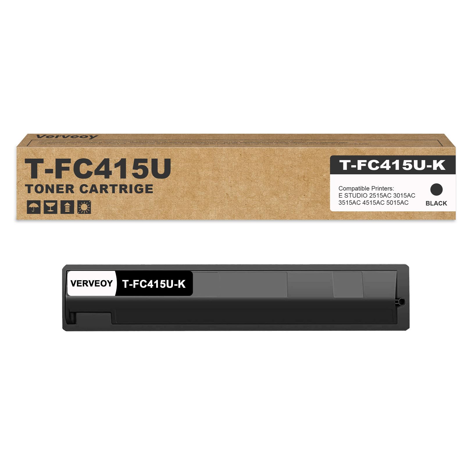 Verveoy T-FC415U-K Black High Yield Toner Cartridge with CHIP Replacement for Toshiba T-FC415U-K TFC415UK Toner Works with E-Studio 3015AC 4515AC