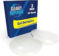 Vista 8 de Paquete de 8 parachoques redondos medianos transparentes de 2.5 pulgadas, protector de pared autoadhesivo para pomo de puerta, protege las paredes