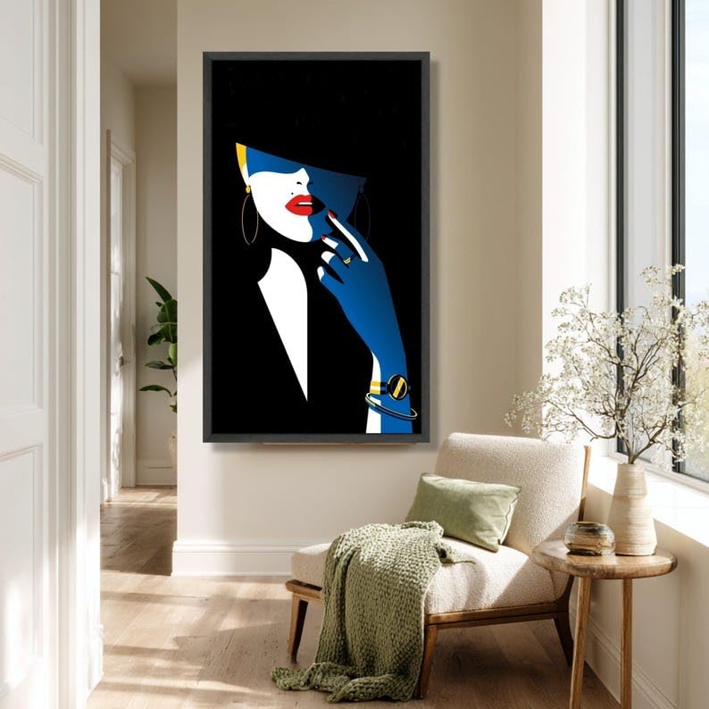 Tableau sur toile femme élégante moderne pour salon chic | 40x70 cm