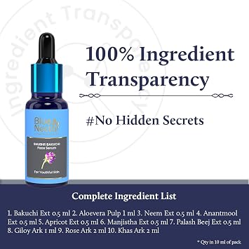 Blue Nectar Bakuchi Anti Aging Serum & Vitamin C Face Serum for Dark Spot Correction | Skin Rejuvenation Combo