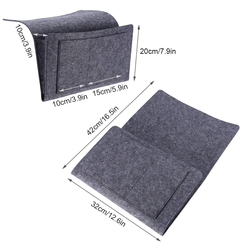 Reposabrazos de sofá, soporte para control remoto para sofá, bolsa de almacenamiento colgante para mesita de noche, perfecto para sofá, silla, accesorios de sofá, vida sin desorden
