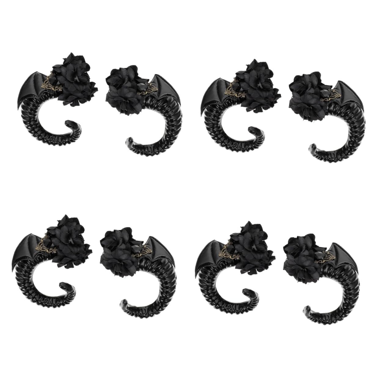 FRCOLOR 8 Piezas Horquilla De Cuerno De Delicada Decoración Del Cabello Pasadores De Pelo Horquilla De Rendimiento Diademas Negras Para Horquillas De Cuerno Devi El Plastico