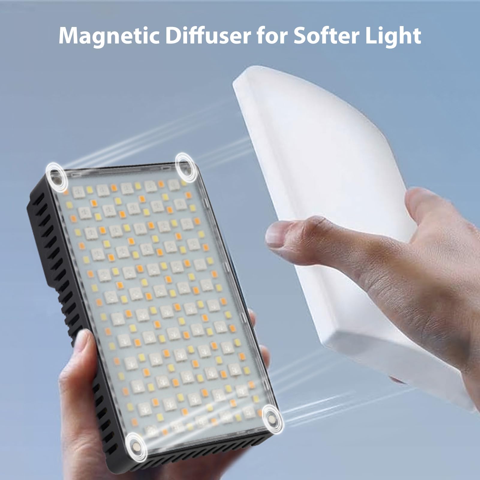 Andoer Luz Relleno RGB 25W Recargable 168 Luces de Vídeo LED 1800K-9000K Luz Vlog Regulable para Fotografía