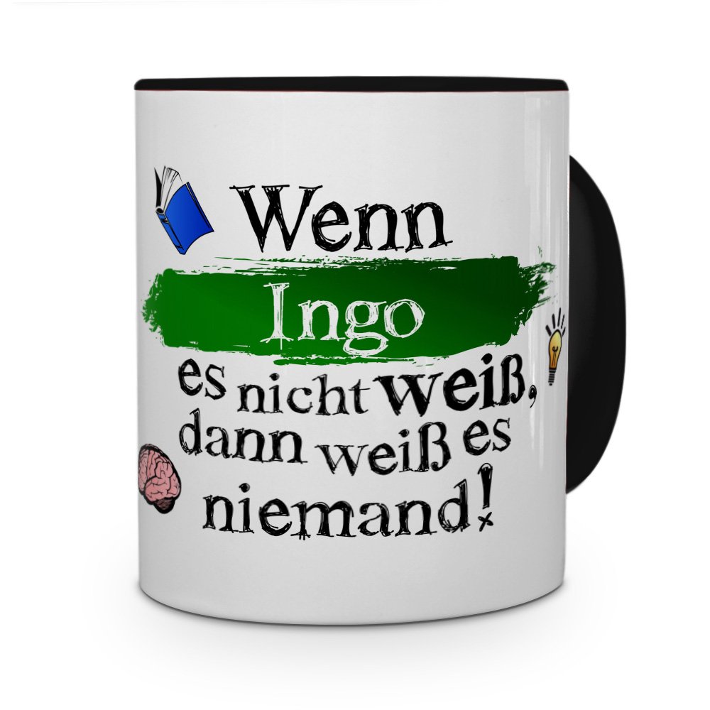 Printplanet Tasse Mit Namen Ingrid - Personalisierter Becher, 325 Ml, Spülmaschinenfest (rot)