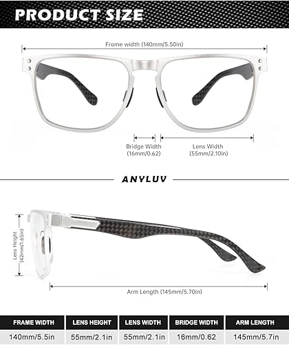 Miniatura 7 de ANYLUV Blue Light Glasses MenWomen, Carbon Fiber Working Blue Light Blocking Glasses Relieve Eyestrain