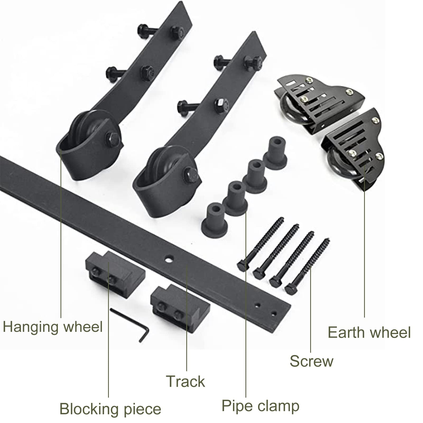 Kit de herramientas para escalera de biblioteca de 5 a 4 m, riel deslizante con ruedas de piso para uso doméstico y oficina (no incluye escalera), tamaño ajustable de 5ft / 150 cm