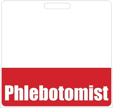 Phlebotomist Badge Buddy Red - Heavy Duty Badge Tags for Phlebotomy Technician - Double Sided Identification Card