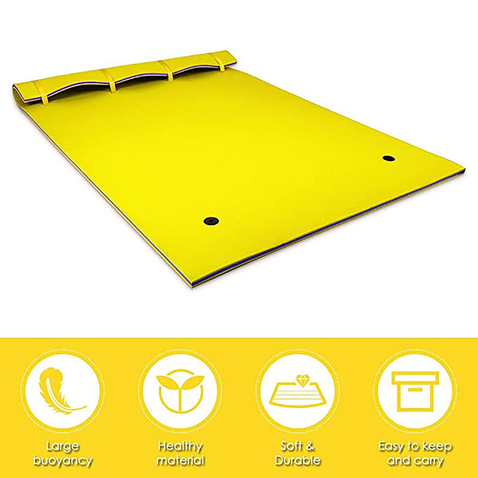 Colchoneta Flotante para Exteriores, Ideal para Playa, Lago, océano, Piscina, Gran tamaño, 3 Capas, Espuma Resistente al desgarro, Gigante, para Nadar y Broncearse.
