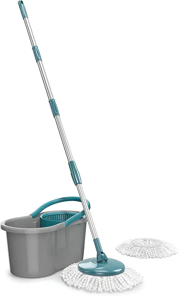 Mop FIT Giratório com 2 refis microfibra, balde com 8 litros, MOP5010, Flash Limp