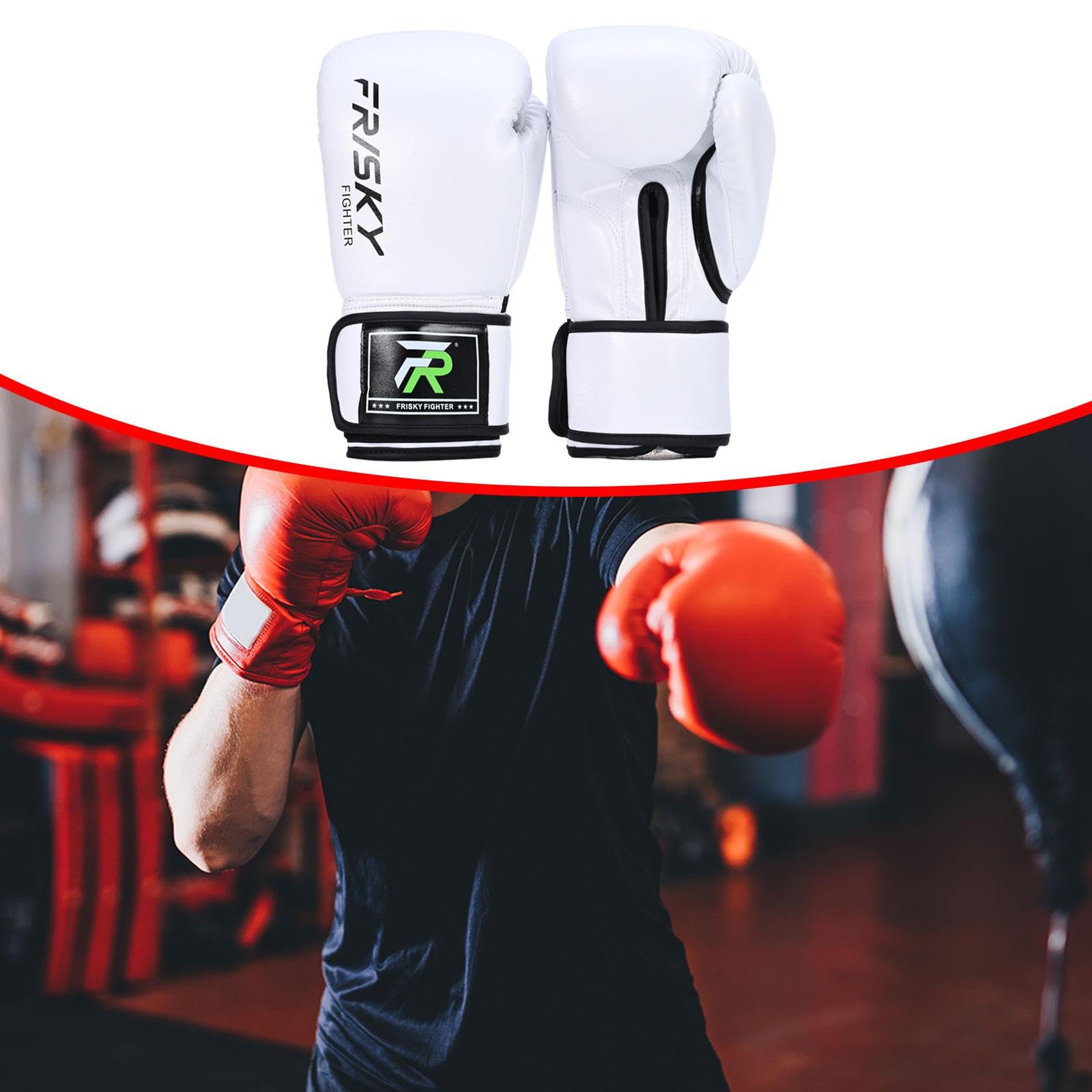 Guantoni da, Attrezzatura per Allenamento Uomo E Donna, Guantoni da, Guantoni da Pugilato per MMA, Sparring, Grappling, Kickboxing, Bianco 12OZ