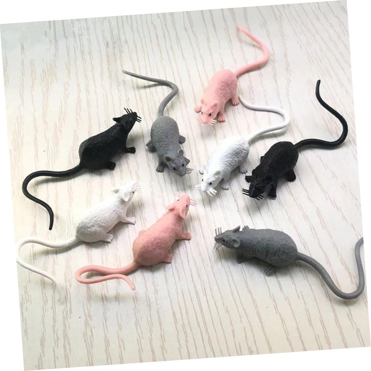Abaodam 16pcs Realistic Mini Mouse Model for Garden Decor Plastic Rat Sculptures Artificial Lifelike Mouse Ornament for Halloween Indoor Outdoor Use