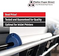 Vista 3 de PlotterPaperDirect - Rollos de papel CAD de 36 x 100 pies, 46 libras. Papel blanco brillante recubierto de 95 sobre un núcleo de 2 pulgadas, papel