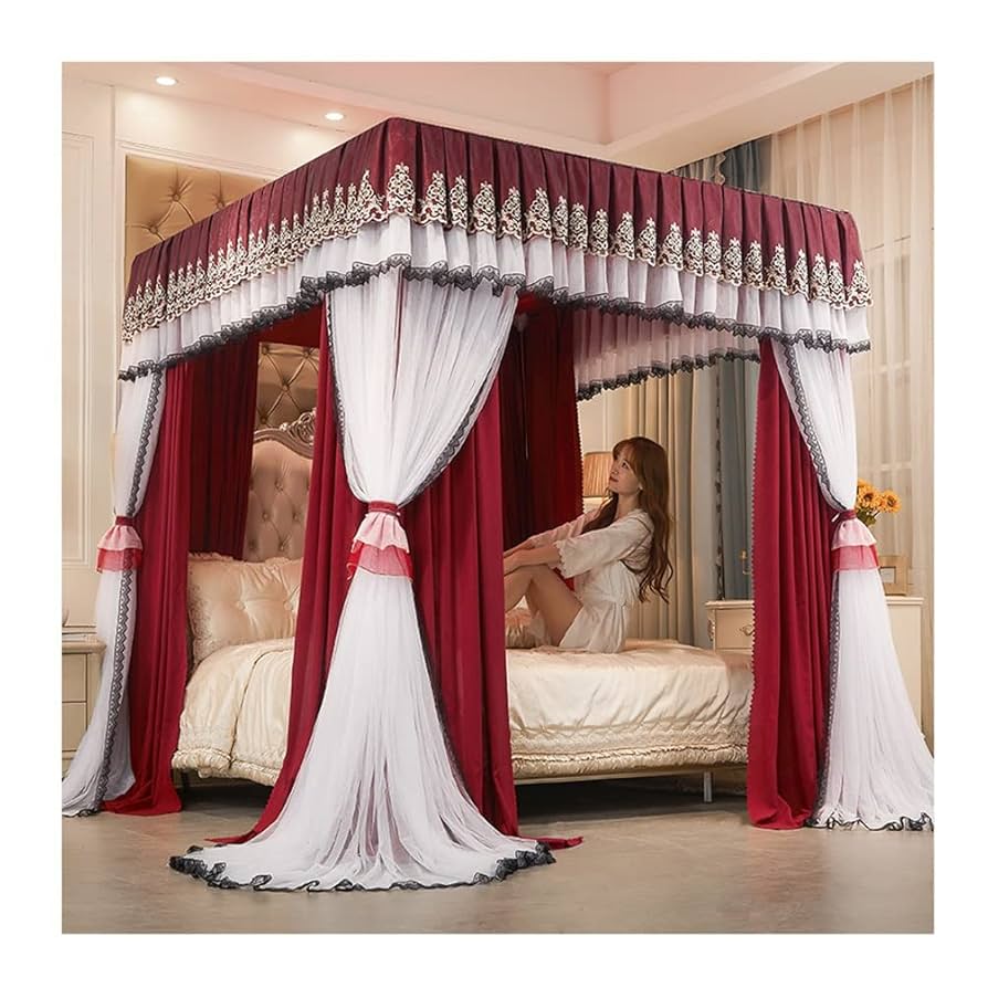 Amazon｜天蓋 ヨーロッパの高級ベッド天蓋付き蚊帳、大人の