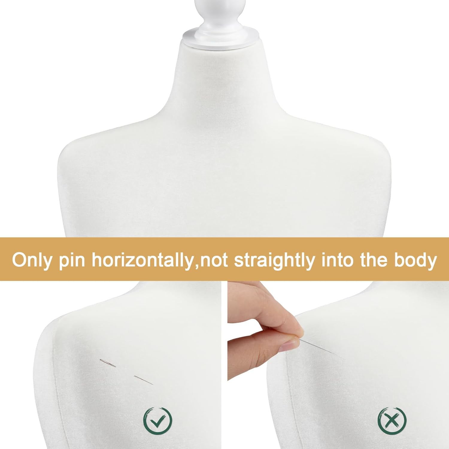 Bonnlo Female Dress Form Pinnable Mannequin Body Torso with Wooden Tripod Base Stand (White, 10-12)