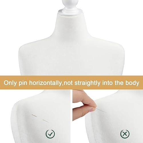 Miniatura 5 de Bonnlo Forma de vestido femenino con forma de maniquí pinable con soporte de base de trípode de madera (blanco, 10-12)