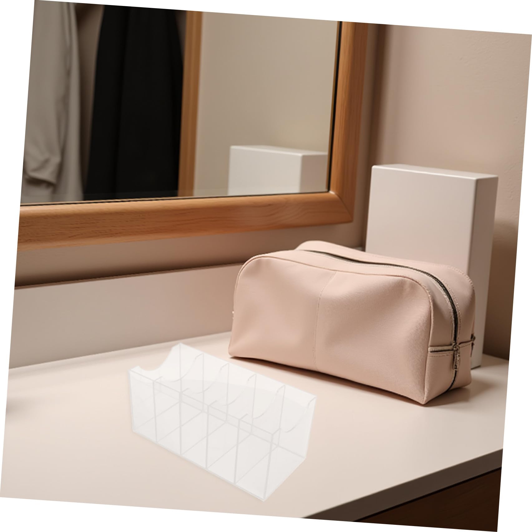 Hemobllo 2 Pezzi Organizer per Cinture Porta Cinture in Acrilico a 5 Scomparti Trasparente per Cravatte e Cintura per Cassetto e Esposizione in Negozio
