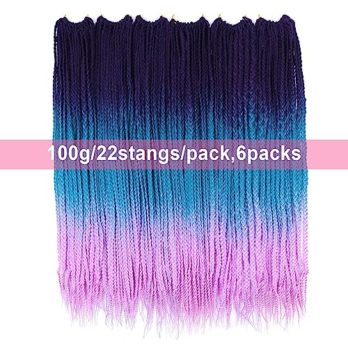 TAOYEMY Box Braids Crochet Hair Extensions 24 Inch 6 Packs, 22 Strands/Pack, Synthetic Braiding Hair for Women & Girls (56#, 24 inch) - Image 2