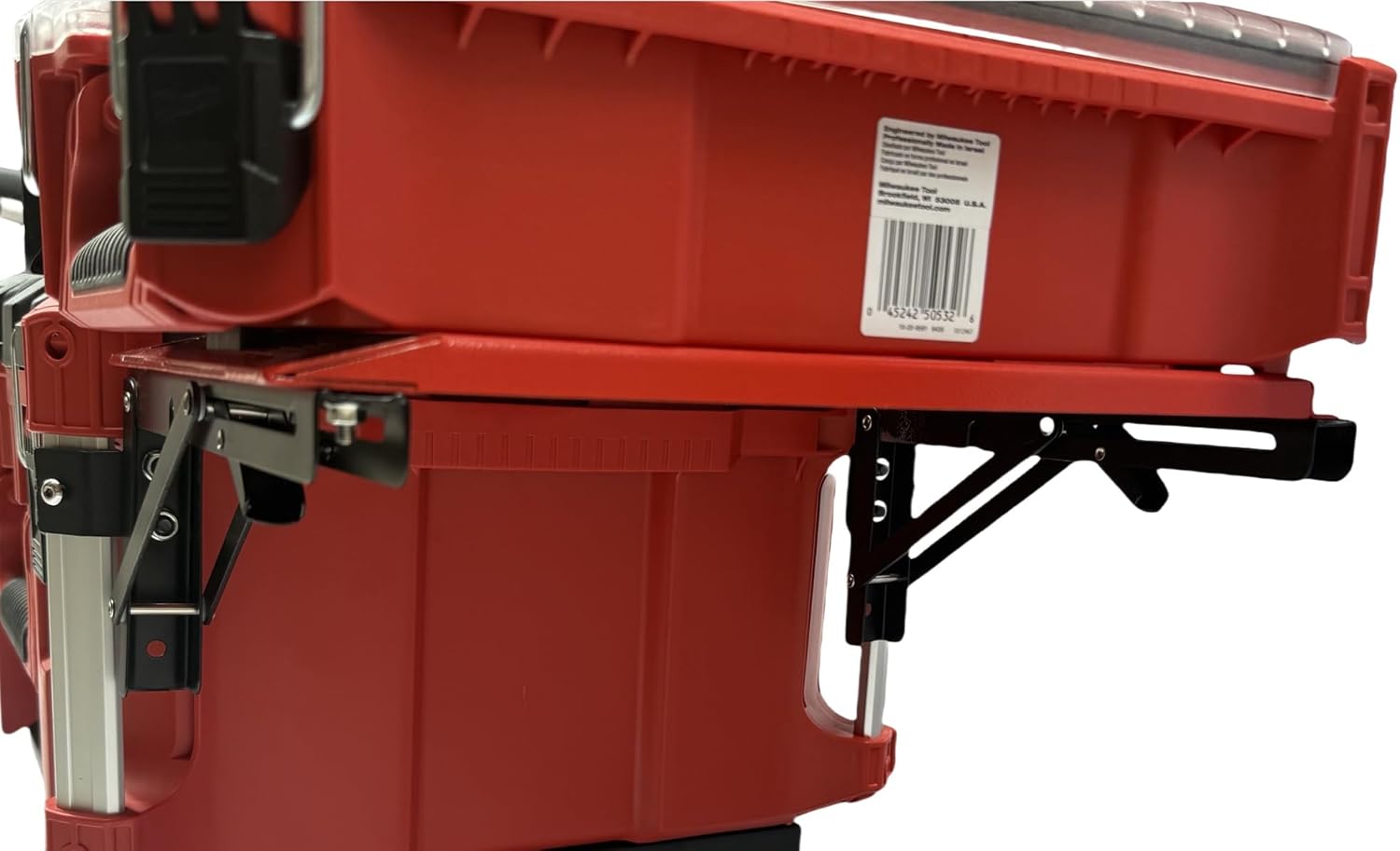 For Milwaukee Packout Compatible Folding Storage Mount, Side Storage Organizer for Packout System (2, red)