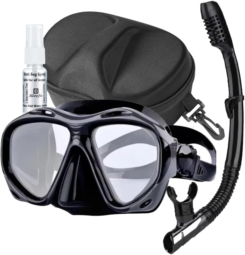 +2.0 to +5.0 Hyperopia Diving Mask Farsighted with Tempered Glass Lenses, Gear for Men Women