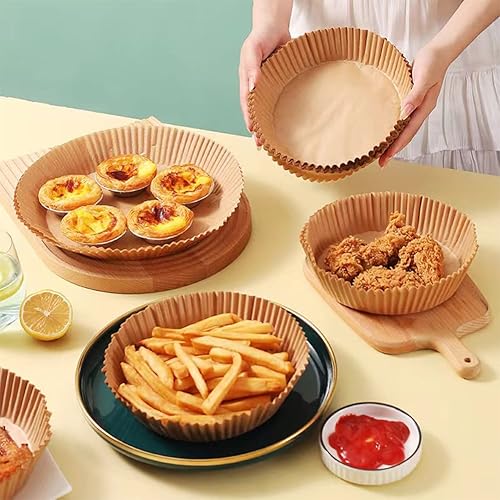 Miniatura 3 de 200PCS Air Fryer Disposable Paper Liner,Non-Stick Parchment Paper, Food Grade Parchment Paper,For Air Frying Oven