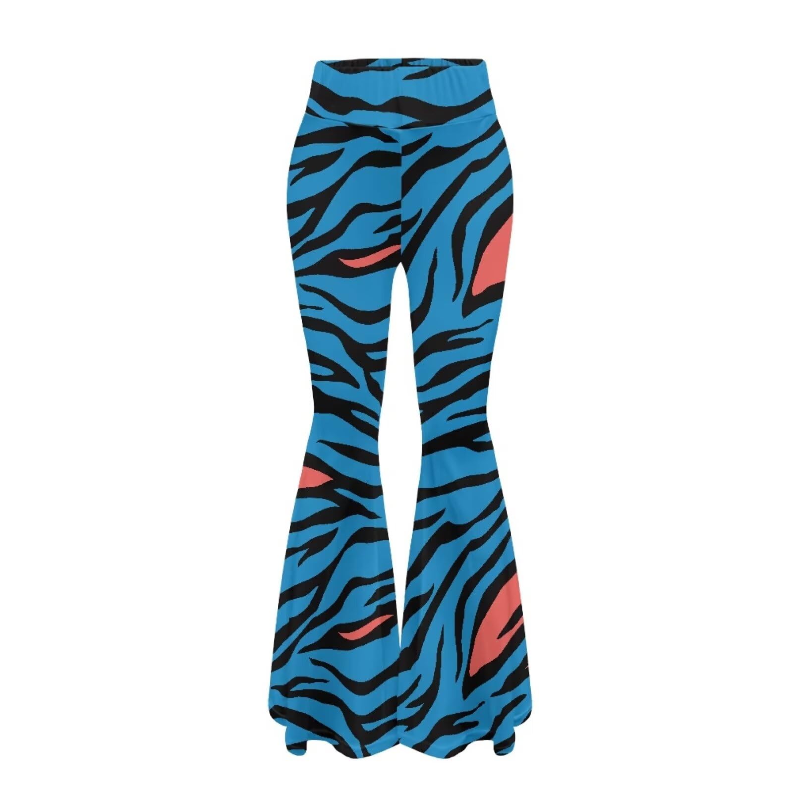 Amzbeauty Zebra Blue Print Womens Flare Yoga Pants High Waisted Bell Bottom Flare Leg Yoga Pants for Women Winter Spring