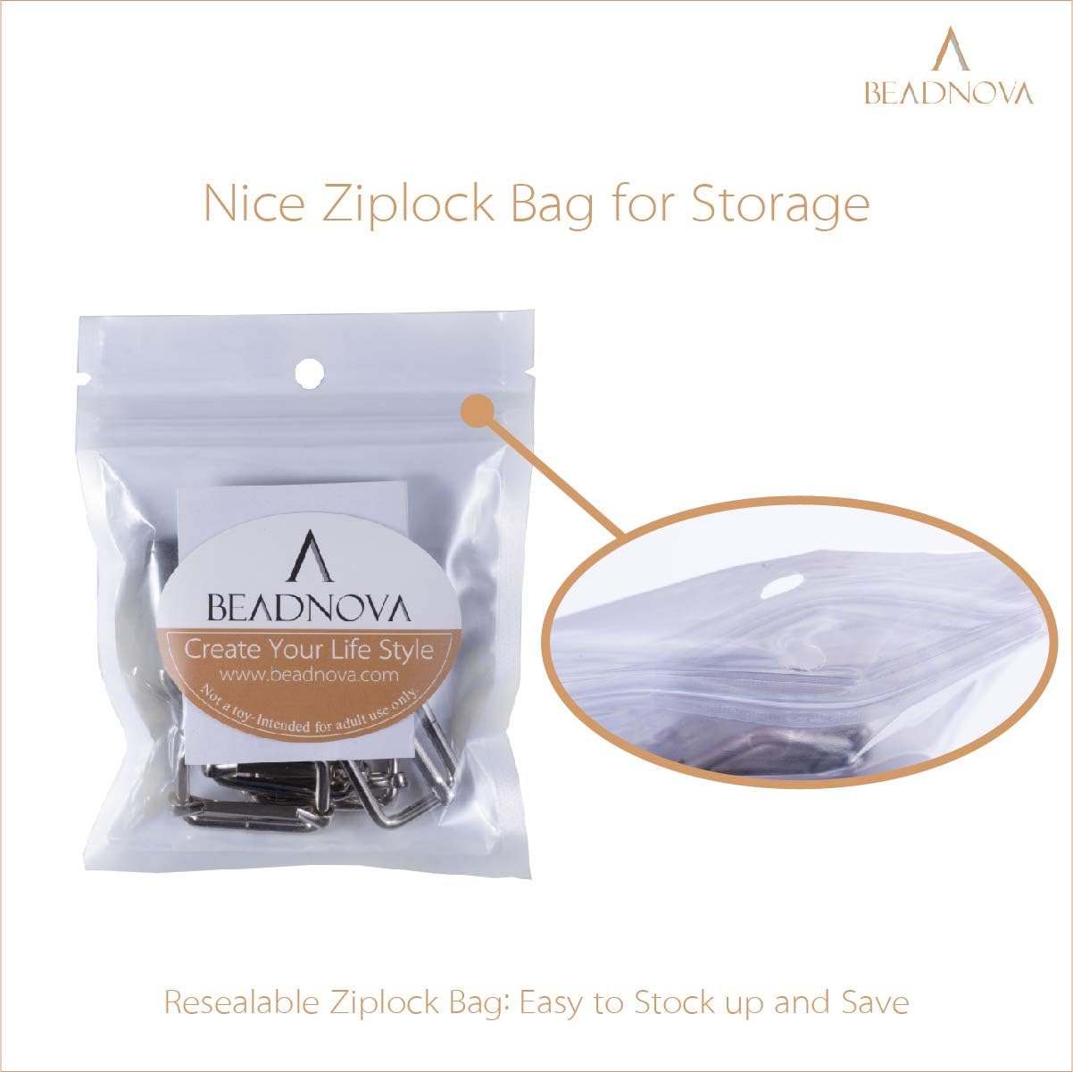 BEADNOVA Slide Buckle 1 Inch Rectangle Adjuster Tri Glide Metal Triglide Slides for Belt Bag Backpack Handbag DIY (40 Pieces, Silver Color) - Image 5