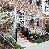 La mejor decoración para fiestas: las redes ultraestirables son suficientes para cubrir tu casa en interiores y exteriores, tejiendo ventanas, techos, escaleras y muebles, etc. También se puede usar para bares y otras fiestas de disfraces. Perfecto para una apariencia espeluznante y embrujada.