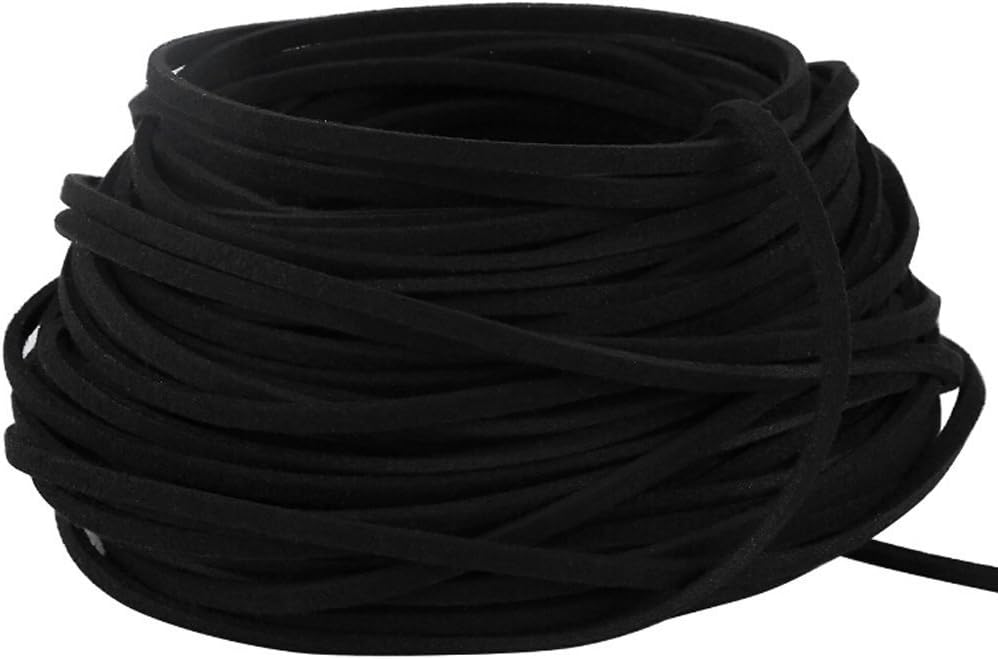BeadsTreasure Black Faux Suede Cord Lace Leather Cord For