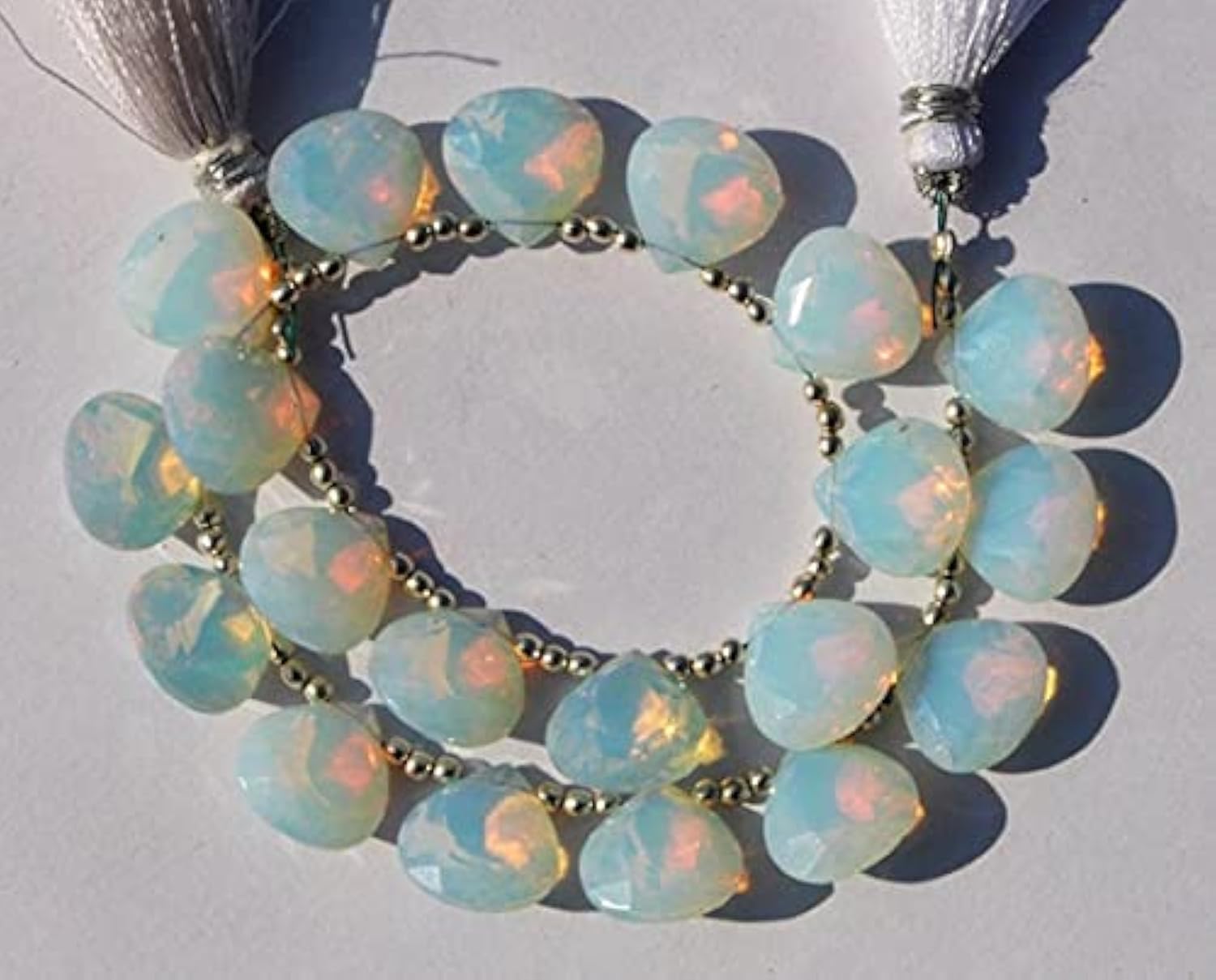 Opalite quartz briolettes coeurs LKBEADS créer des bijoux pour mariages et soirées