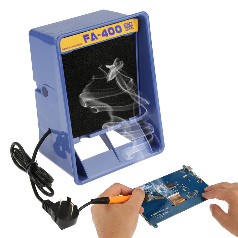 Solder Fume Extractor 30W 50Hz Soldering Fume Extractor Solder Smoke Absorber Remover Smoke Prevention Absorber with Sponge Filter 15.5x21.5x12cm