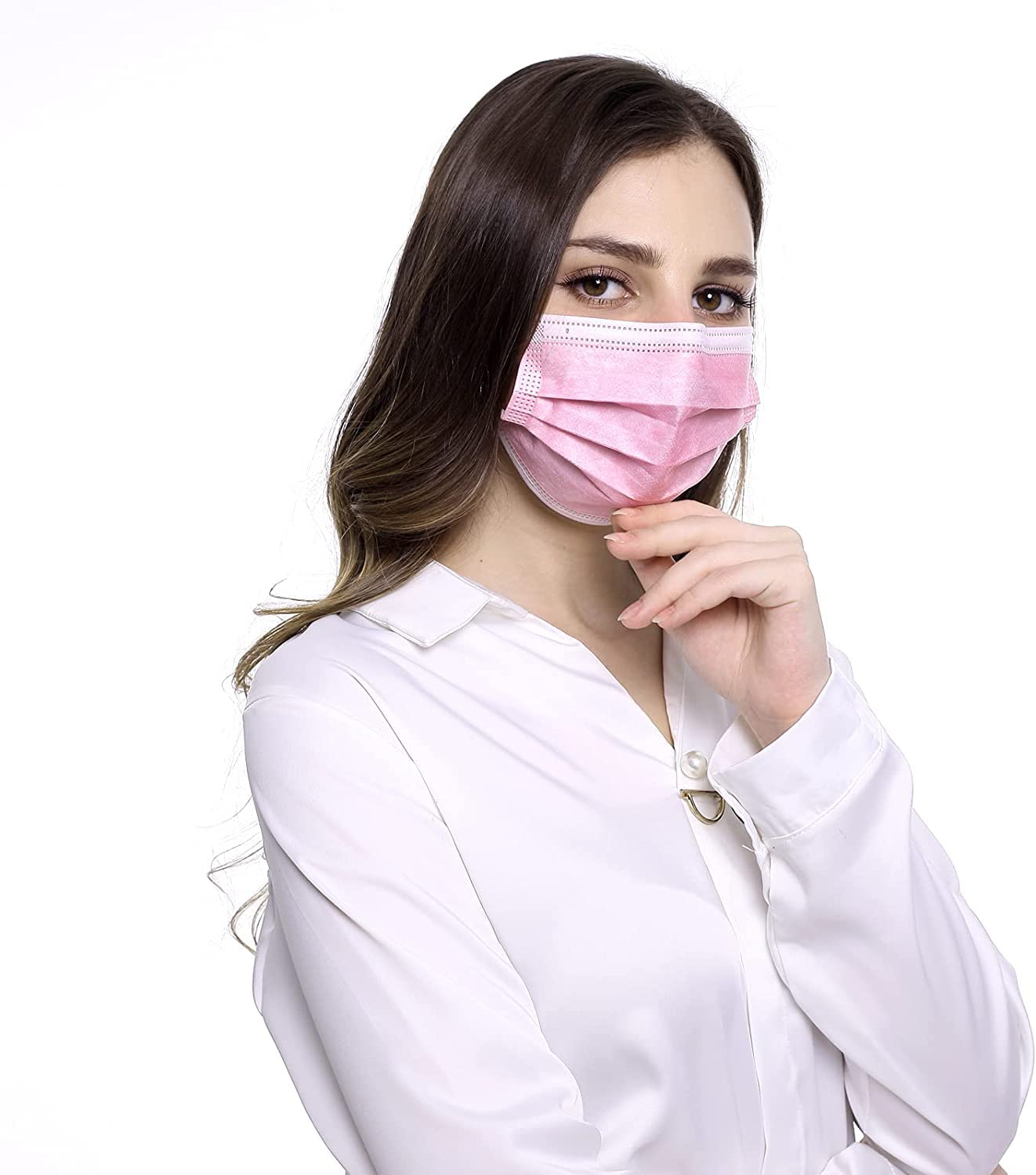 Risezag Pink Surgical Masks For Women Pack of 50 Pieces Melt Blown Fabric 3 Layer Masks with Nose Clip 3 Ply Pink Face Masks Pollution Disposable Mask with Nose Clip 3 Layers Use and Throw (50) (B09H5K4LY1) Amazon Price History, Amazon Price Tracker