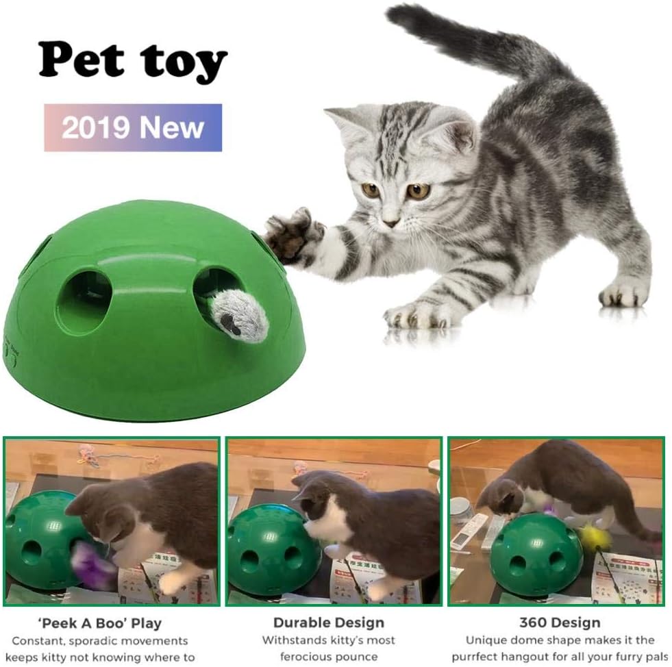 Cat Toy Pet Play Toys, Peek a Boo Mouse Interactive Cat Toy Funny Carnival Game Kitty Cat, Pet Entertainment Pet Exercise Chase Toy for Cats and Dogs
