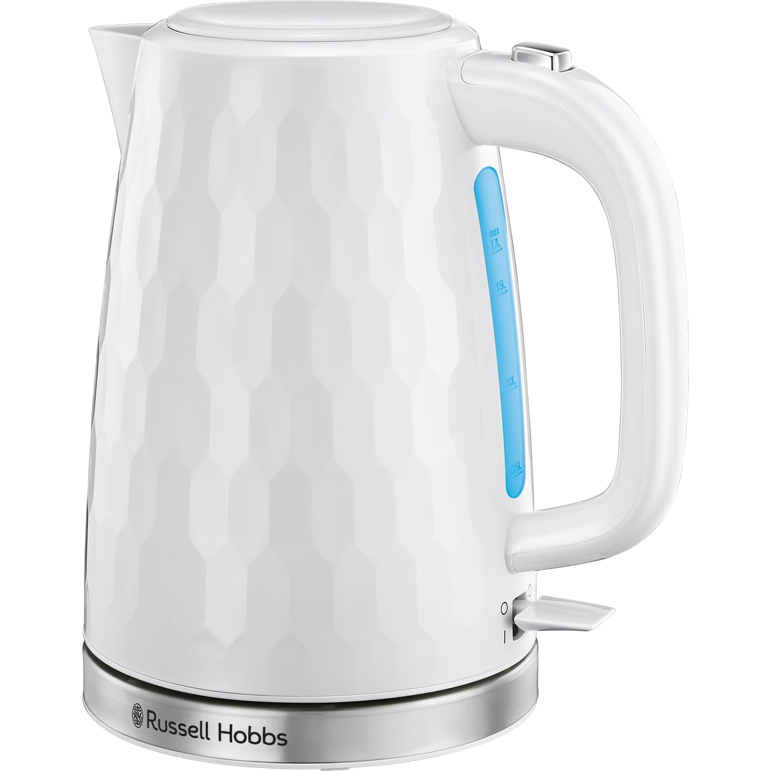 Russell Hobbs 26050 Honeycomb 1.7L Fast Boil Kettle - White - 3000W - Stainless Steel Accents