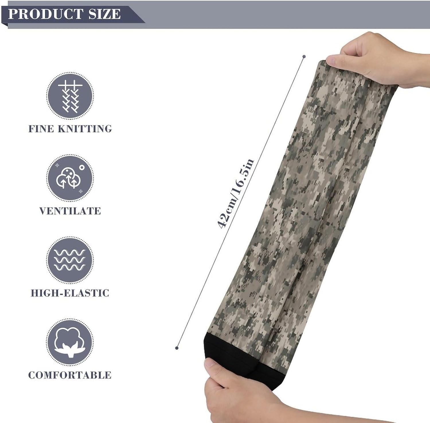Army Digital Camouflage Compression Socks for Women Men Soft Cozy Knee High Stockings Casual Funny Crazy Over-the-calf Dress Socks