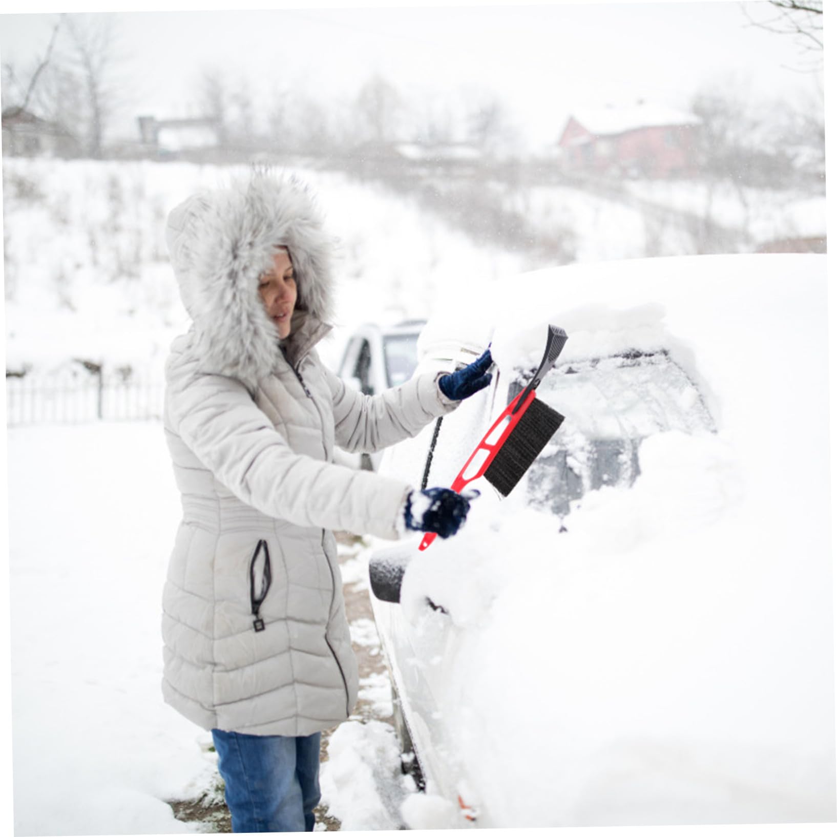 SUPVOX Pala da Neve Nevicare Sciare Spatola per Auto Spazzola per Auto Raschiaghiaccio per Auto Pennello da Neve Guanti da Ghiaccio per Parabrezza Raschietto per Ghiaccio Plastica