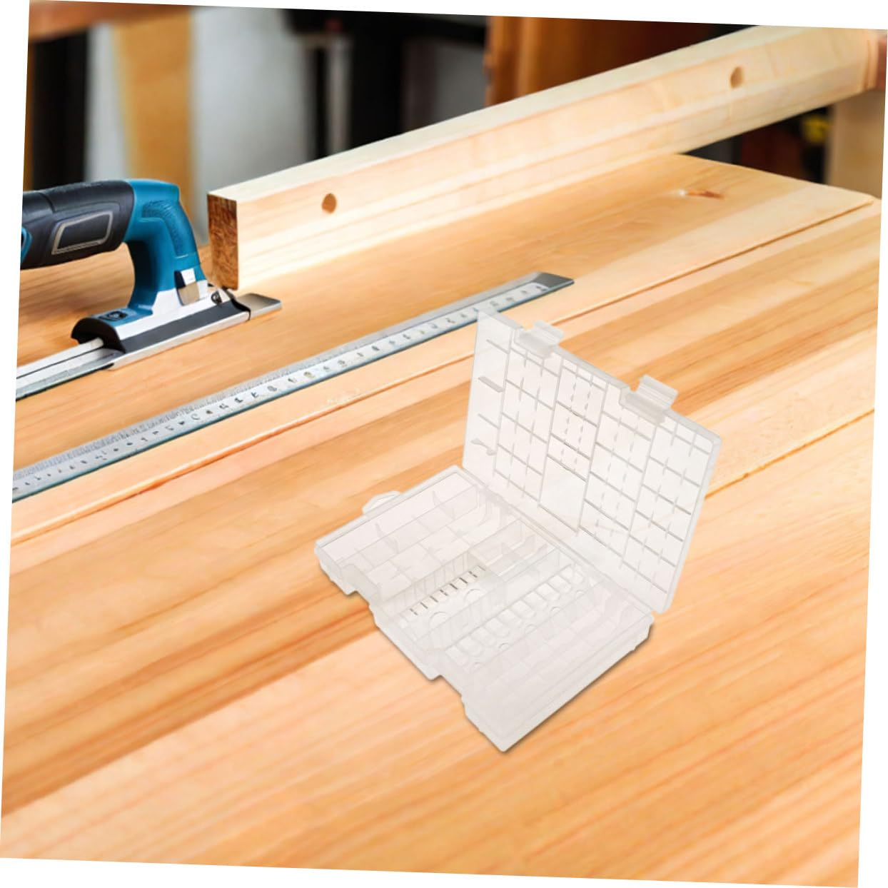 Batteriebox Organizer aus Kunststoff mit Fächern, 2 Stück, Kompakt