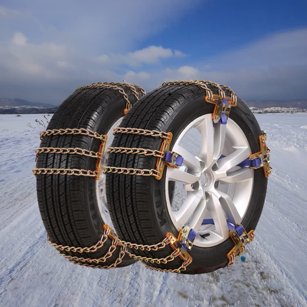 Cadenas de Nieve, Cadenas Antideslizantes para Neumáticos, Universales para Coche, SUV y Camiones, Acero Endurecido