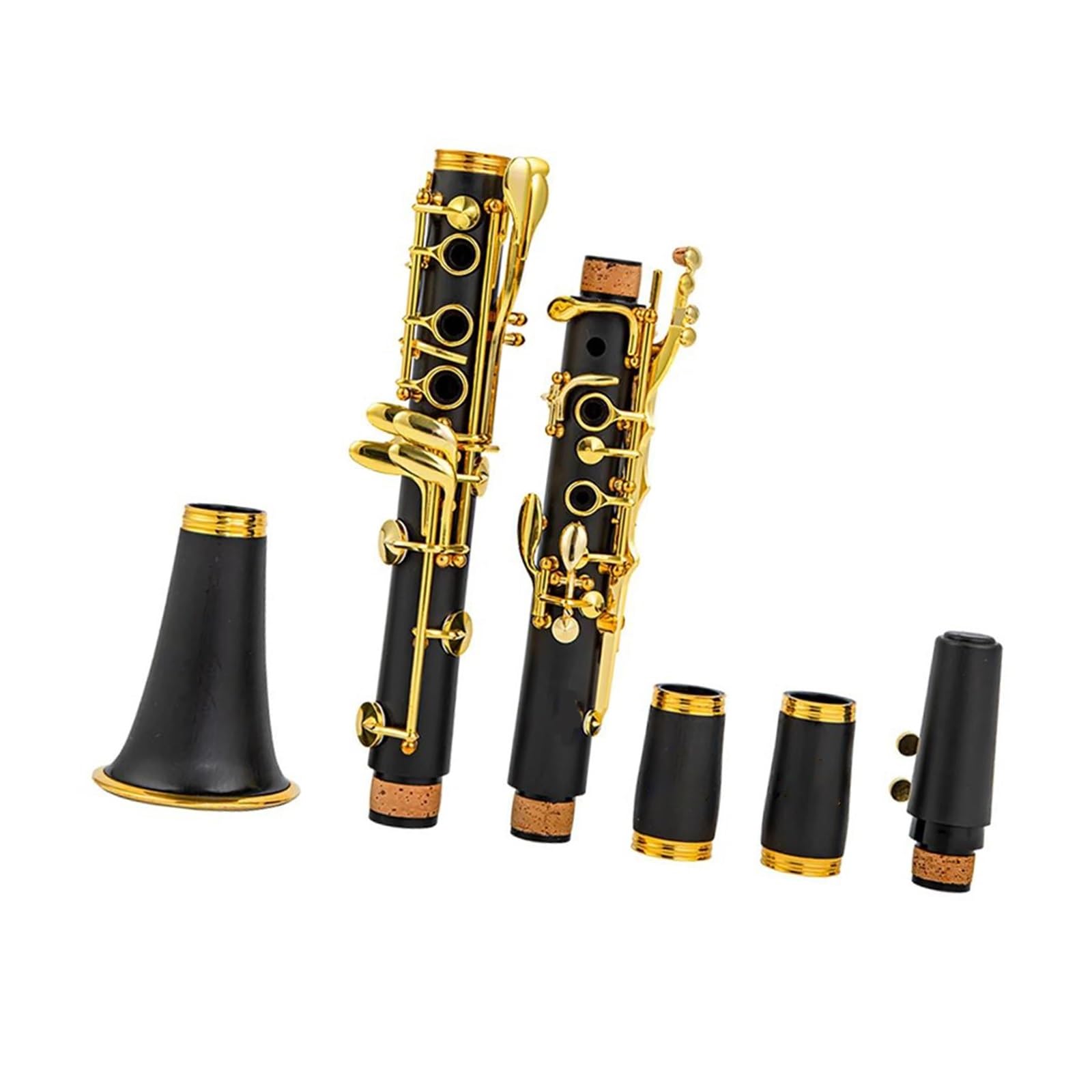 Clarinete De 17 Teclas En Si Bemol Resina ABS Acabado Dorado Clarinete