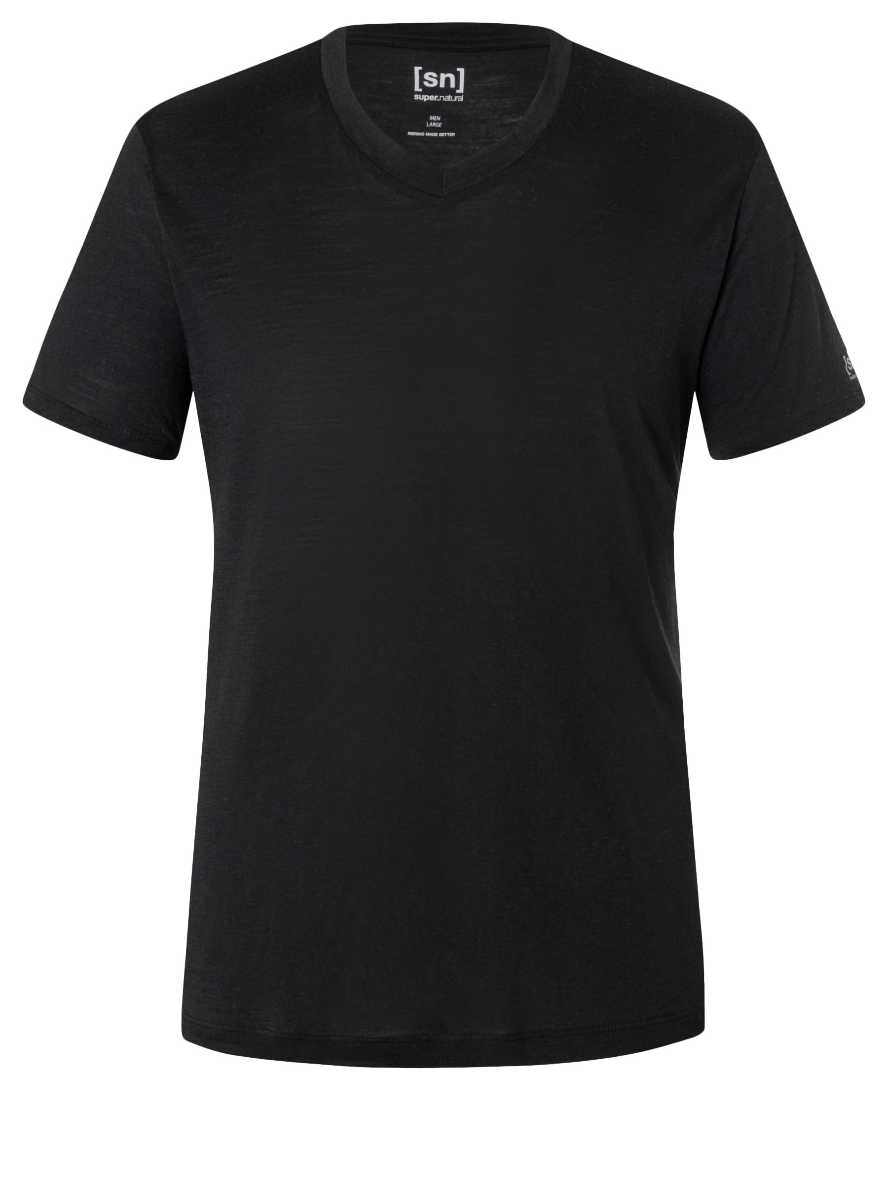 super.natural M SIERRA140 V NECK Merino Shirt Herren - Geruchs- und feuchtigkeitsabweisendes T-Shirt mit V-Ausschnitt, Sommer Funktionswäsche für Sport & Alltag