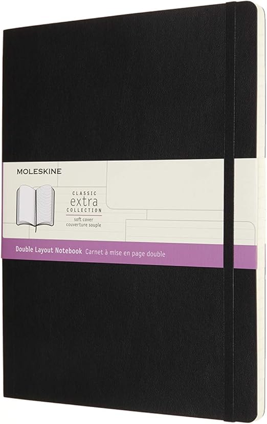 Moleskine Classic Notebook, Soft Cover, XL (7.5" x 10"), Double Layout