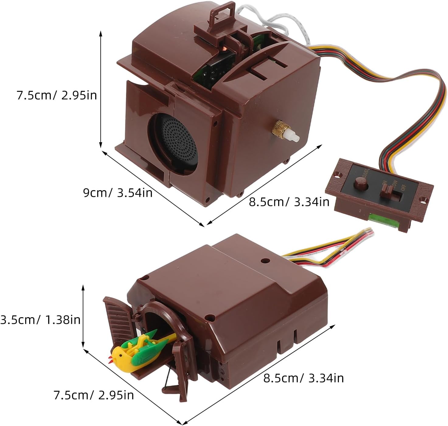 Mikikit Cuckoo Clock Quartz Movement Replacement with Light Sensor Vintage Clock Mechanism Repair Kit Electronic Hourly Chime and Bird Box Accessory