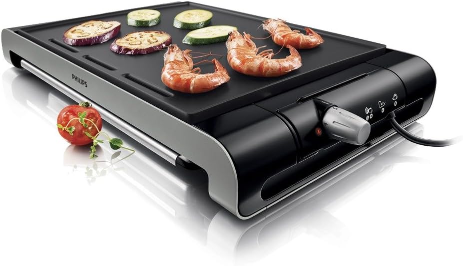 Philips Plancha grill HD4418/20 Plancha grill HD4418/20, Black,Silver, Aluminium,Plastic,Steel, Ready, 220-240 V, 50-60 Hz, 1 m