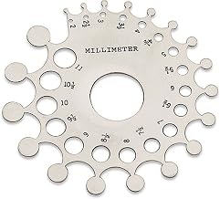 Professional Diamond Gauge | Dual Measurement For Carats & Millimeters | Constructed Of Aluminum Steel | Sizes 2mm to 11mm With Half Sizes| Great For Measuring Diamonds and Gemstones